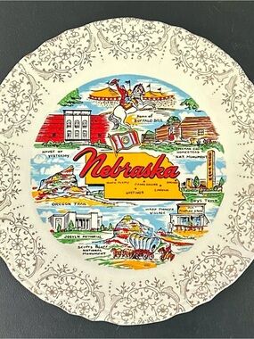 Vintage Nebraska Souvenir plate